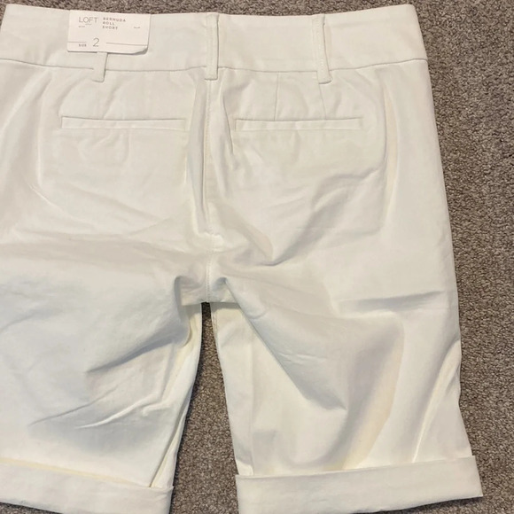 NWT Loft Outlet Bermuda Roll Short White 2 - Picture 13 of 15